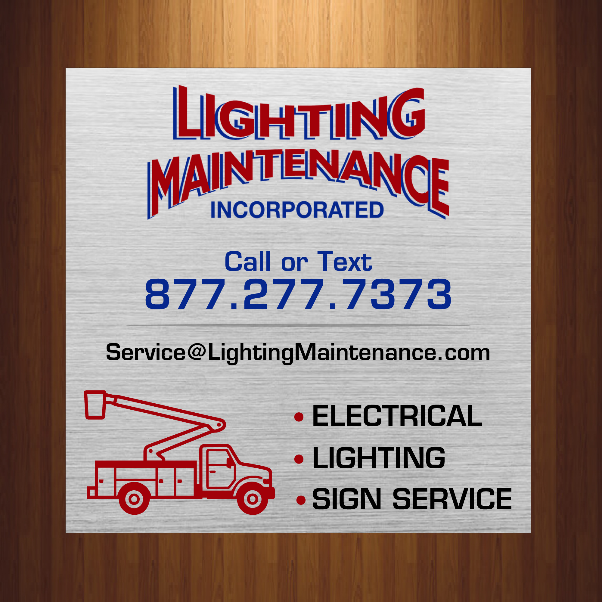 Schilder-Design von HarmiDesigning für Lighting Maintenance Inc | Design #36541291