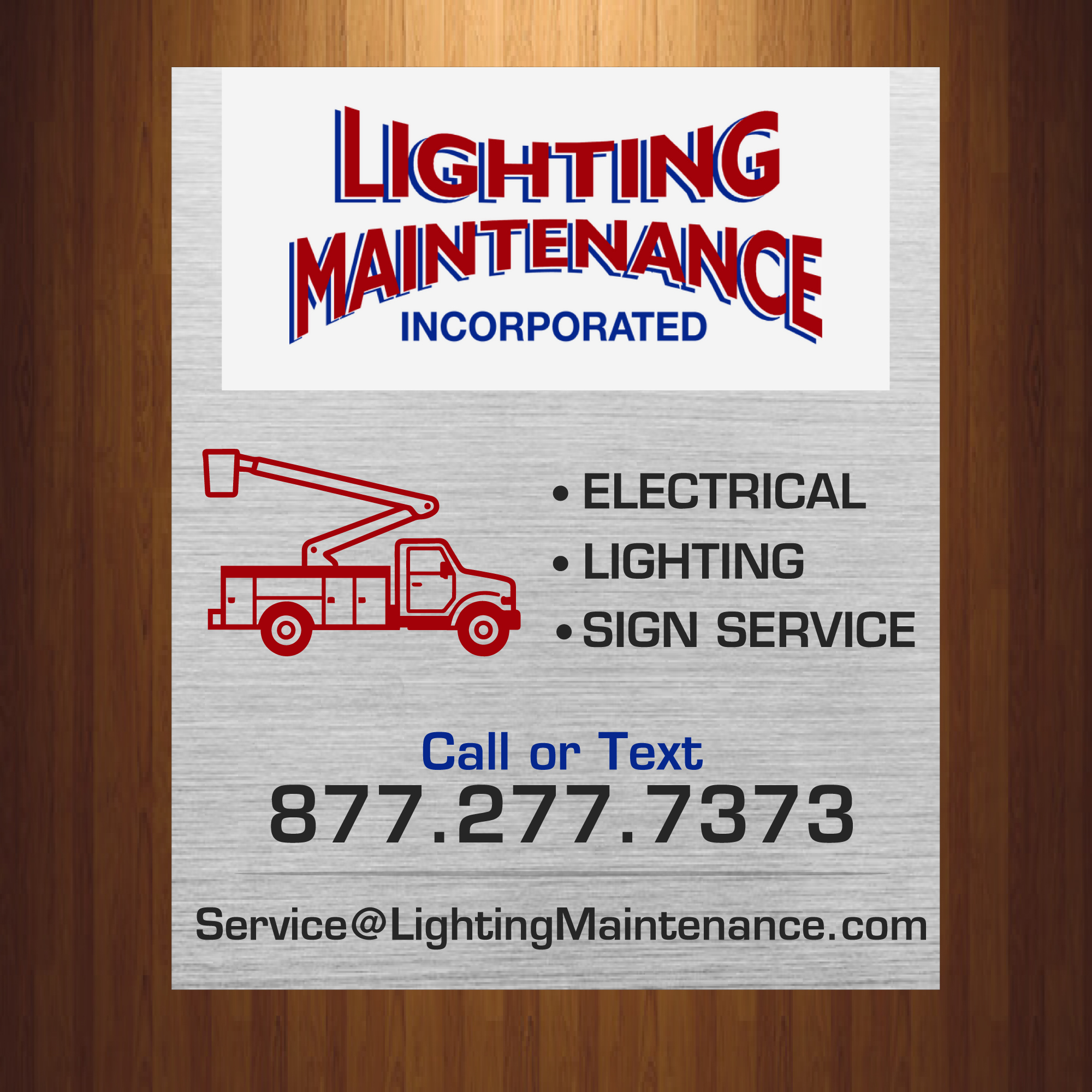 Schilder-Design von HarmiDesigning für Lighting Maintenance Inc | Design #36541341