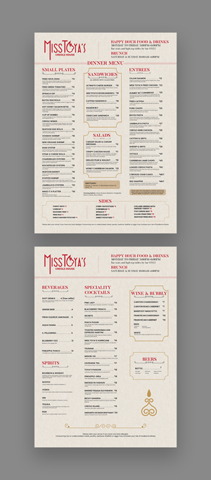 Menu Design by debdesign for this project | Design: #36549813