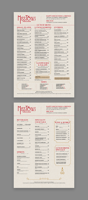 Design de Menu par debdesign pour ce projet | Design : #36559897
