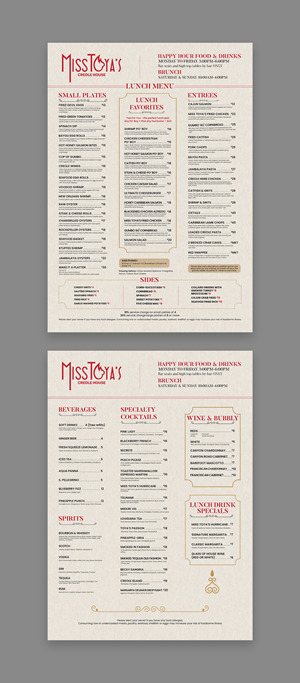 Menu Design by debdesign for this project | Design: #36564228
