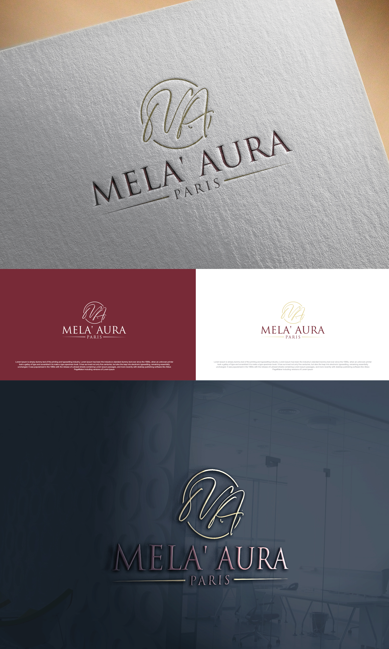 Diseño de Logo por Ahsan Designs para AURA COSMETIC INTERNATIONAL PARIS | Diseño #36527467