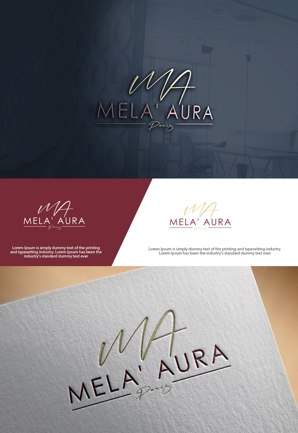 Logo Design by sulemani  creation for AURA COSMETIC INTERNATIONAL PARIS | Design #36523632