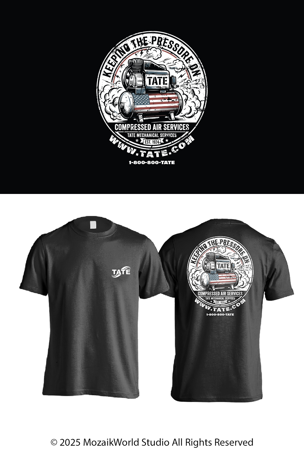 T-shirt Design by Mozaikworld Studio for Tate Engineering | Design #36573661