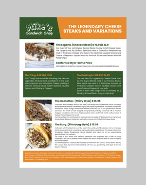 Menu Design by 3Guys for this project | Design: #36566409