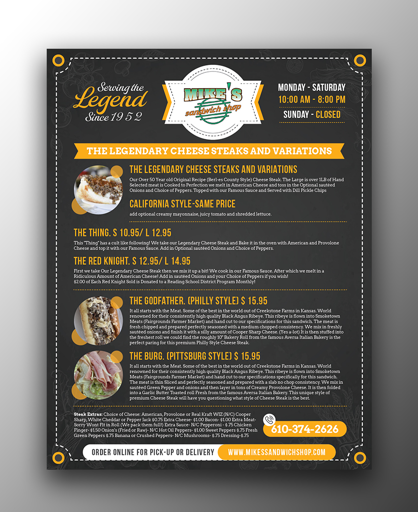 Menu Design by OwnDesign for this project | Design #36565011