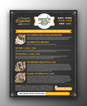 Menu Design by OwnDesign for this project | Design #36565011