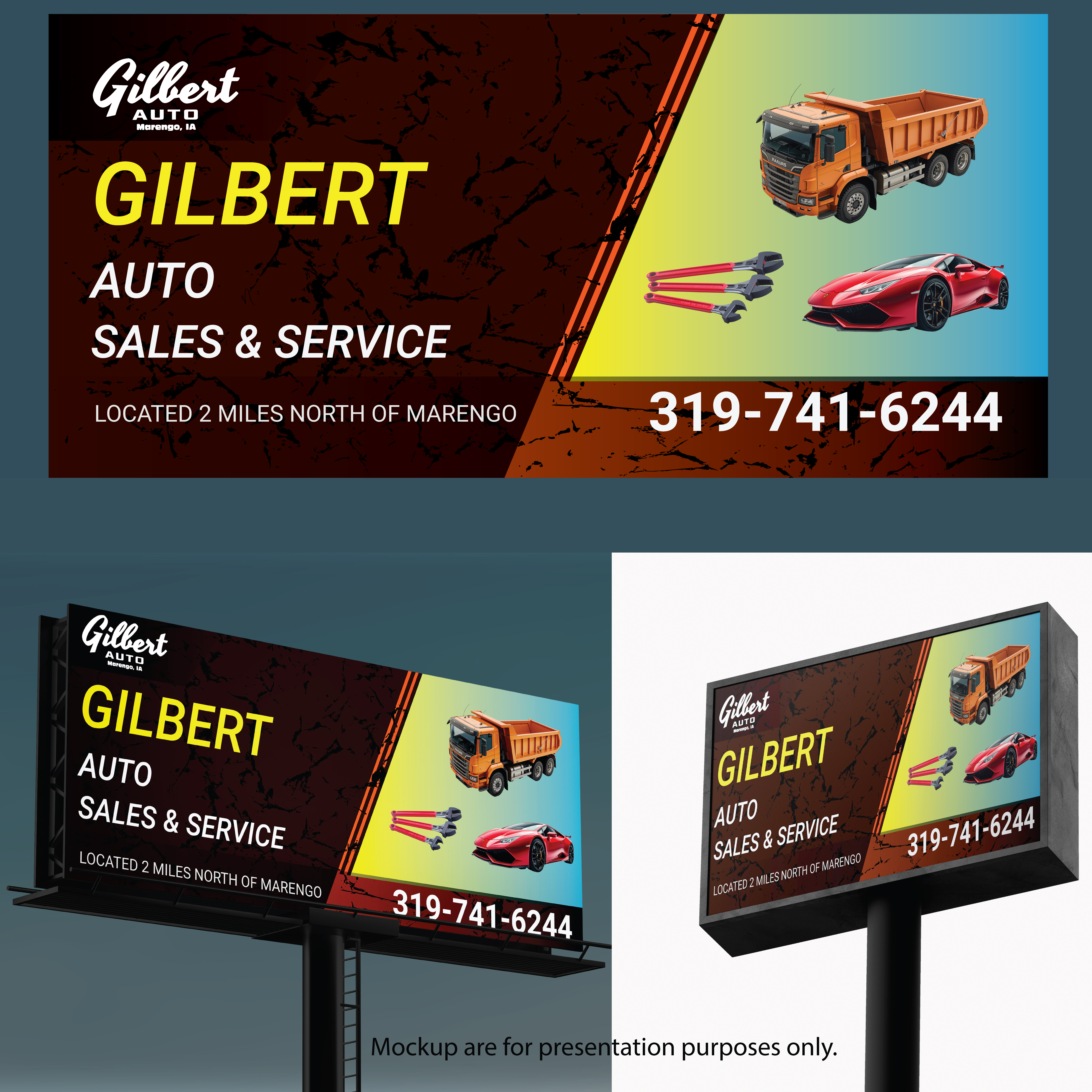 Billboard Design by Creative Johirul  for Gilbert Auto | Design #36582267