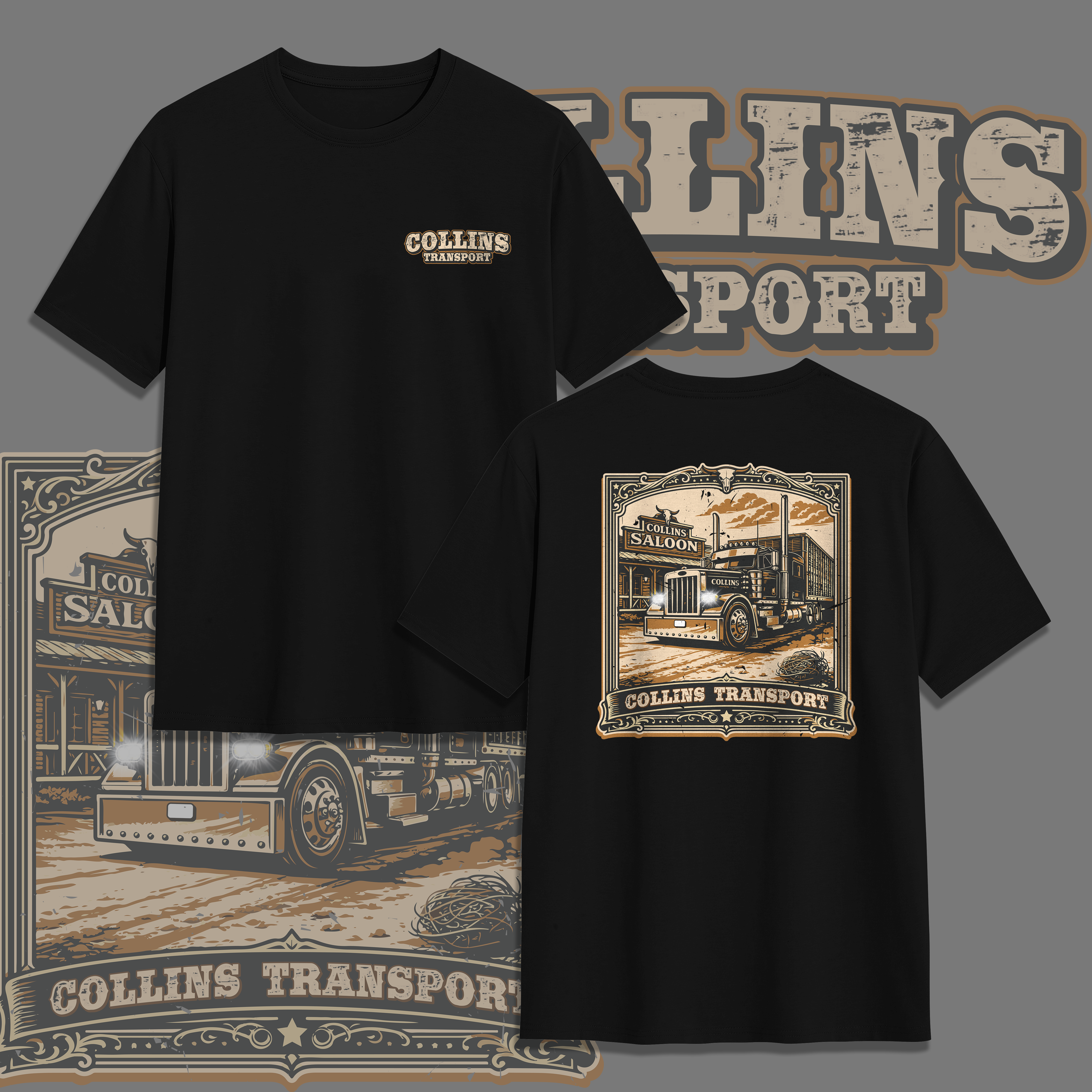 T-shirt Design by V FOUR DESIGN for D. Collins Transport  | Design #36577332