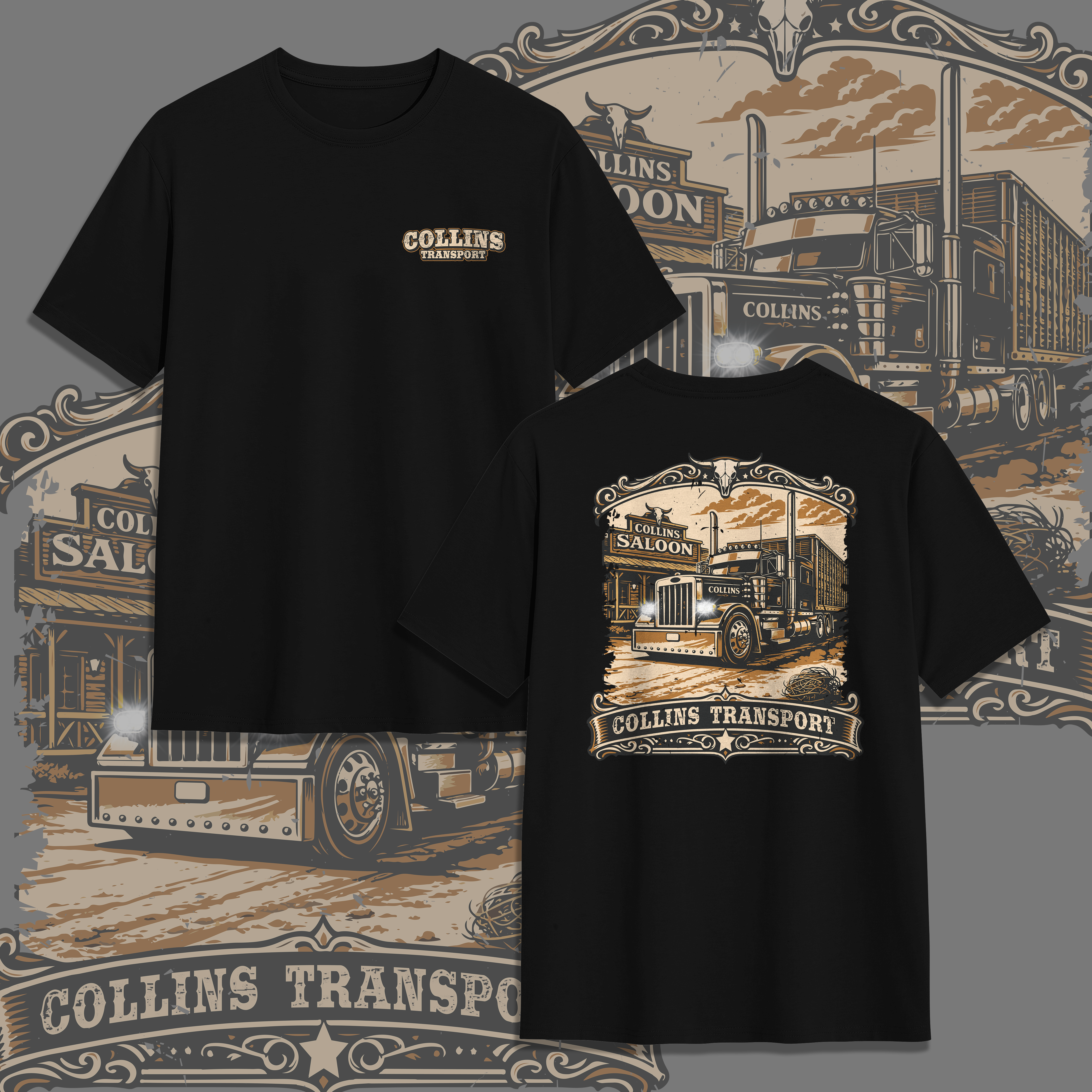 T-shirt Design by V FOUR DESIGN for D. Collins Transport  | Design #36579584