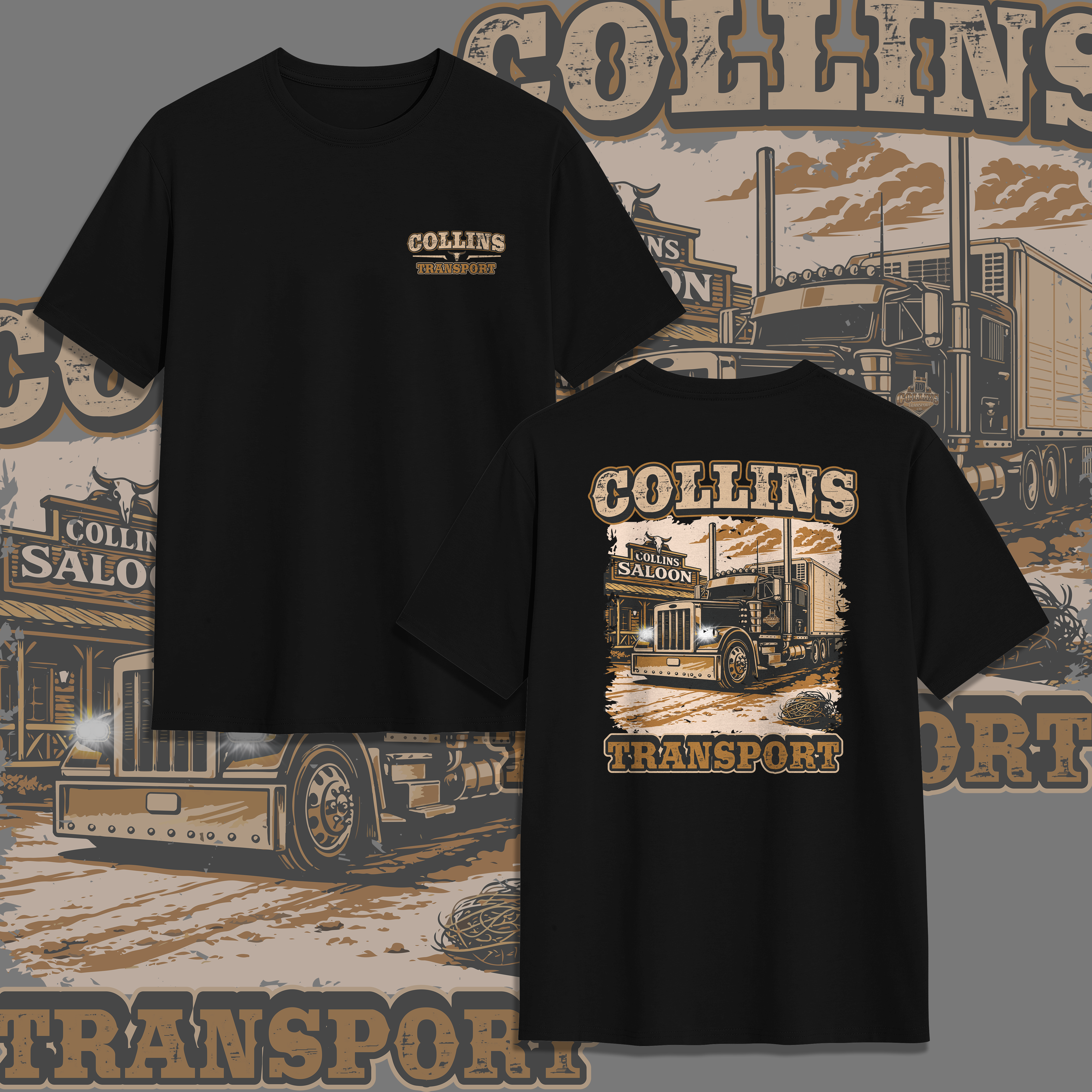T-shirt Design by V FOUR DESIGN for D. Collins Transport  | Design #36589130