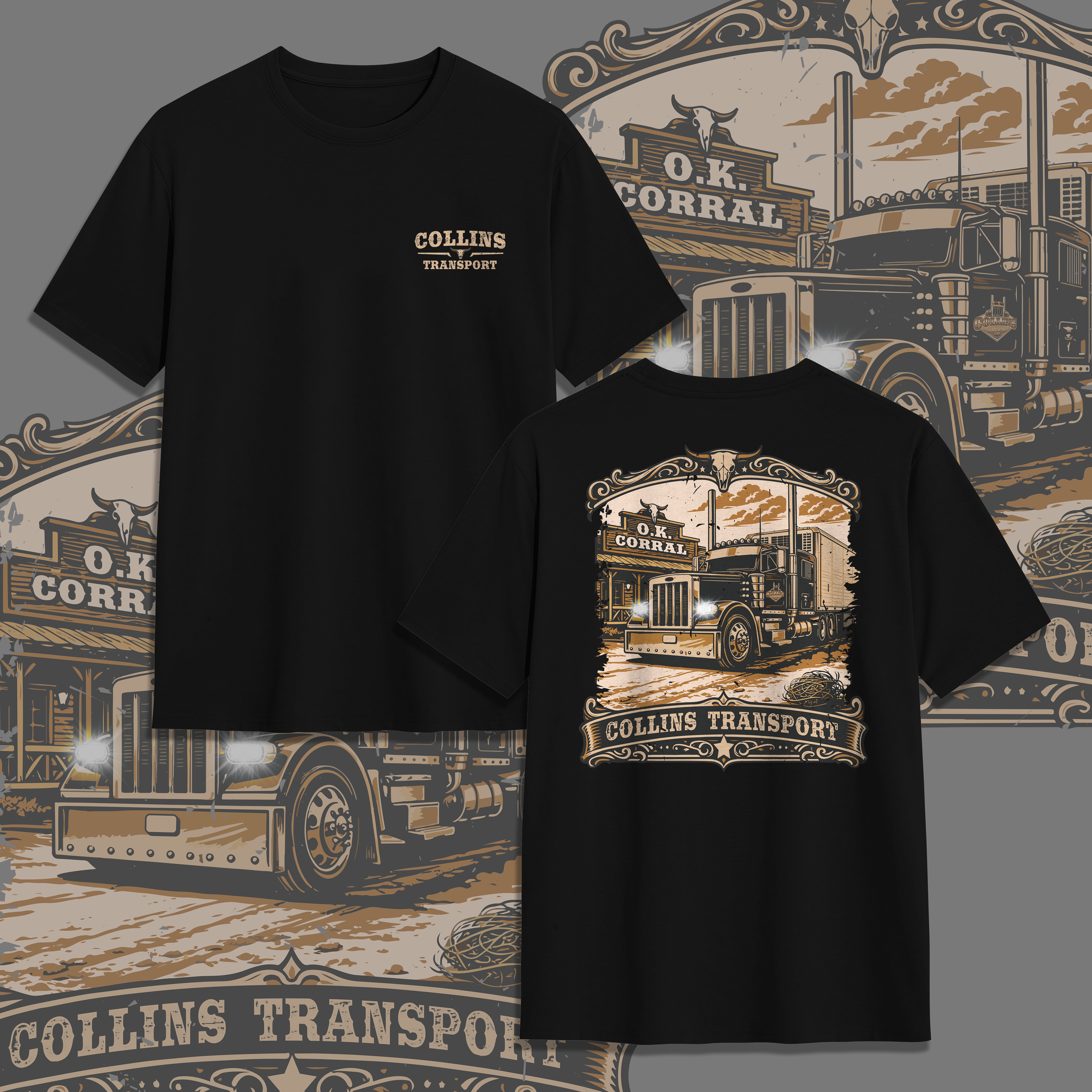 T-shirt Design by V FOUR DESIGN for D. Collins Transport  | Design #36629069
