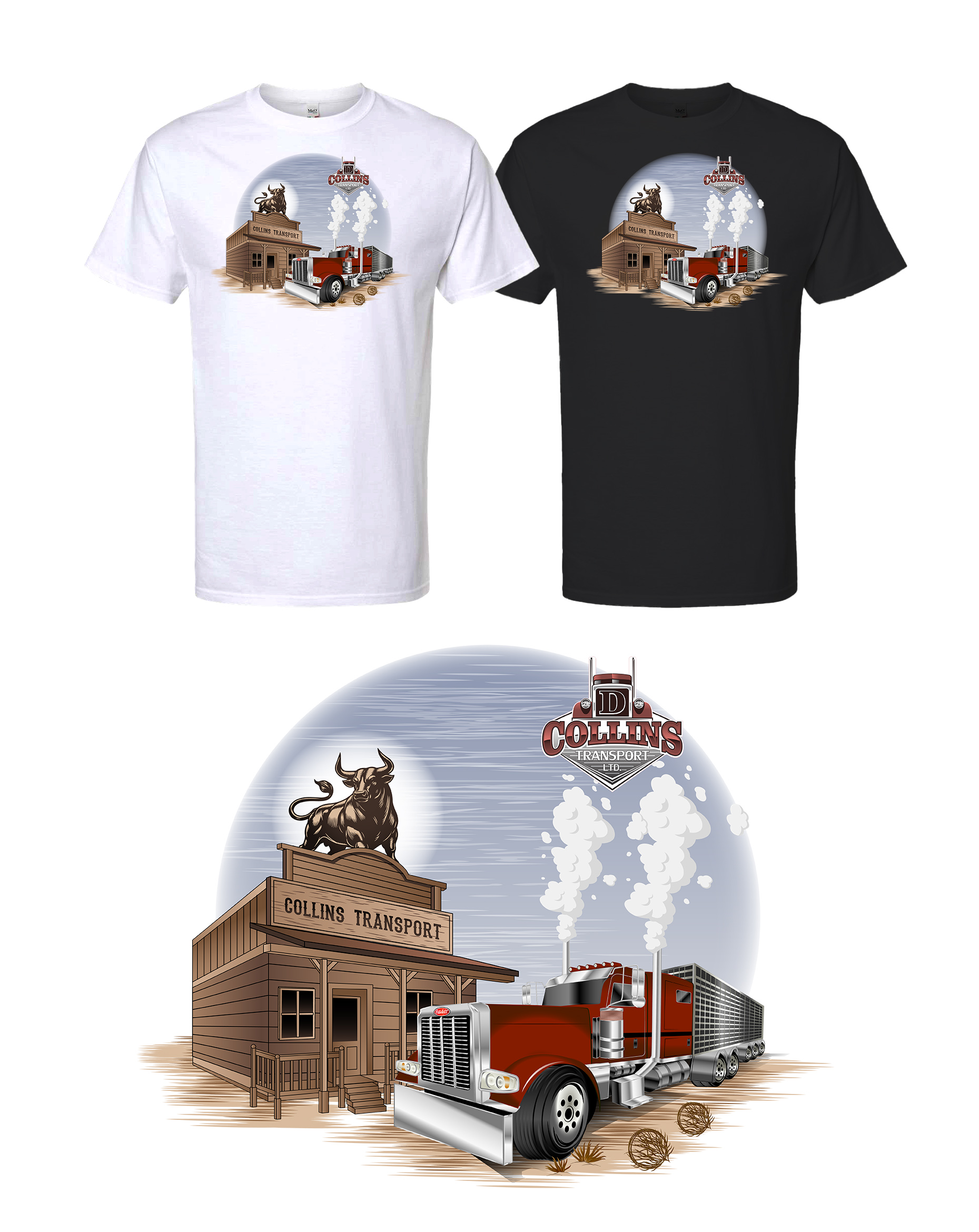 T-shirt Design by KickArt for D. Collins Transport  | Design #36661255