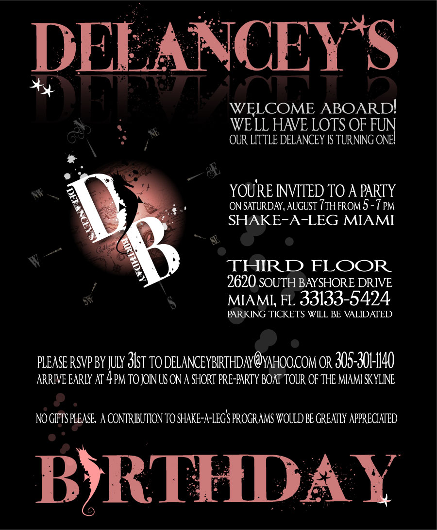 Invitation Design by Shel Kavanagh for Delancey's Birthday | Design #70424