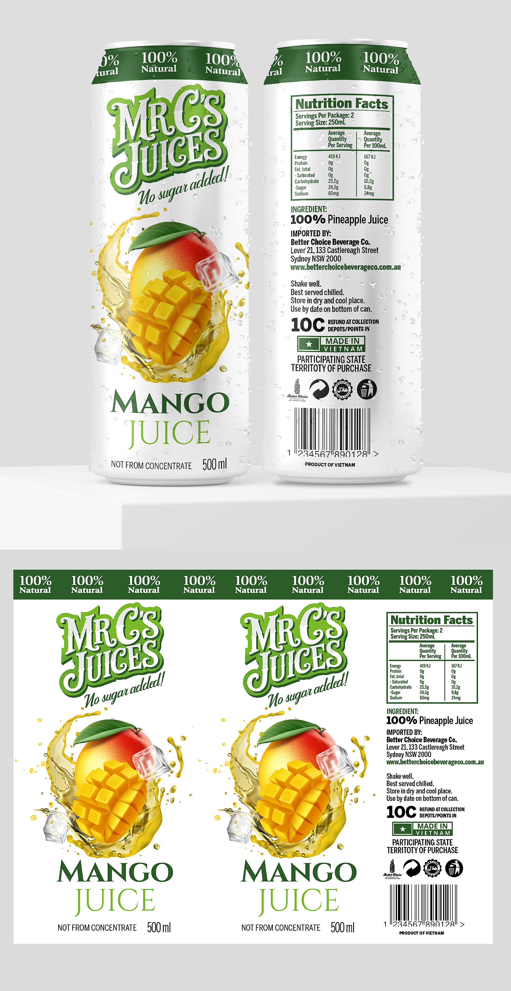 Verpackungs-Design von Jose Lopez ( Verified Pro Designer ) für Better Choice Beverage Co.  | Design: #36638514