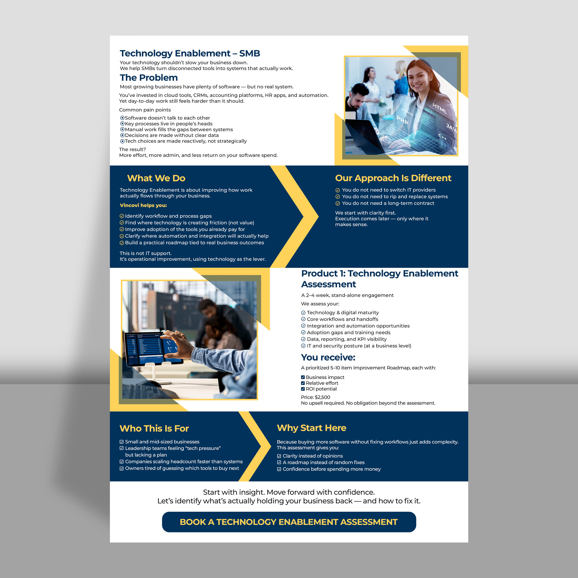 Design de Flyer par websmartusa pour VINCOVI Technology Solutions Inc | Design #36630211