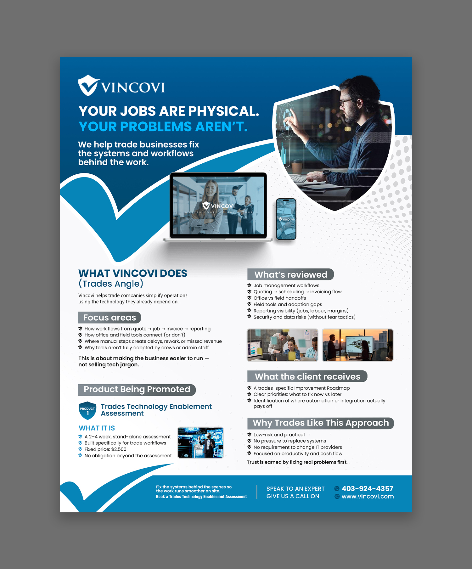 Flyer Design by debdesign for VINCOVI Technology Solutions Inc | Design #36630079