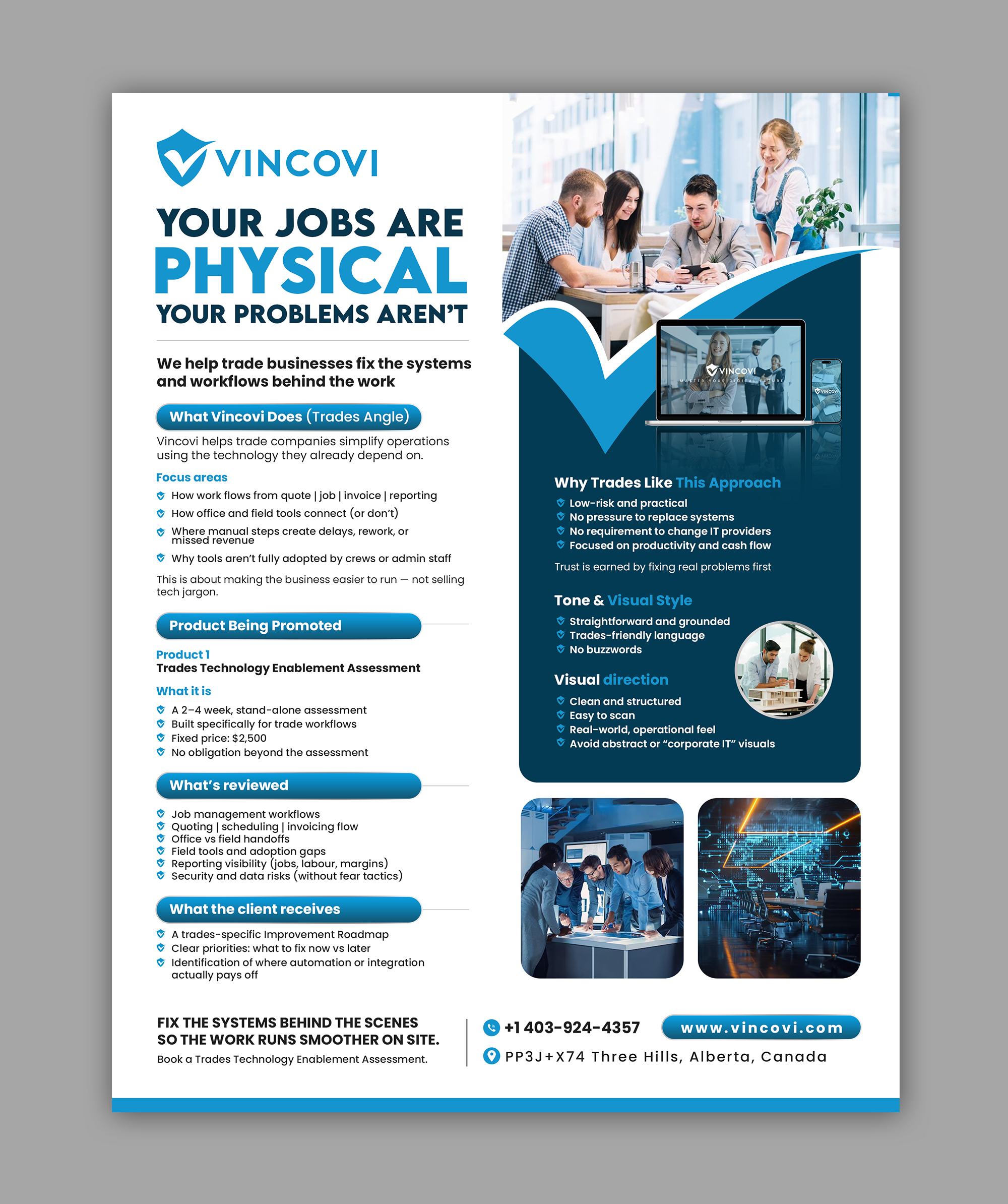 Flyer Design by debdesign for VINCOVI Technology Solutions Inc | Design #36631088