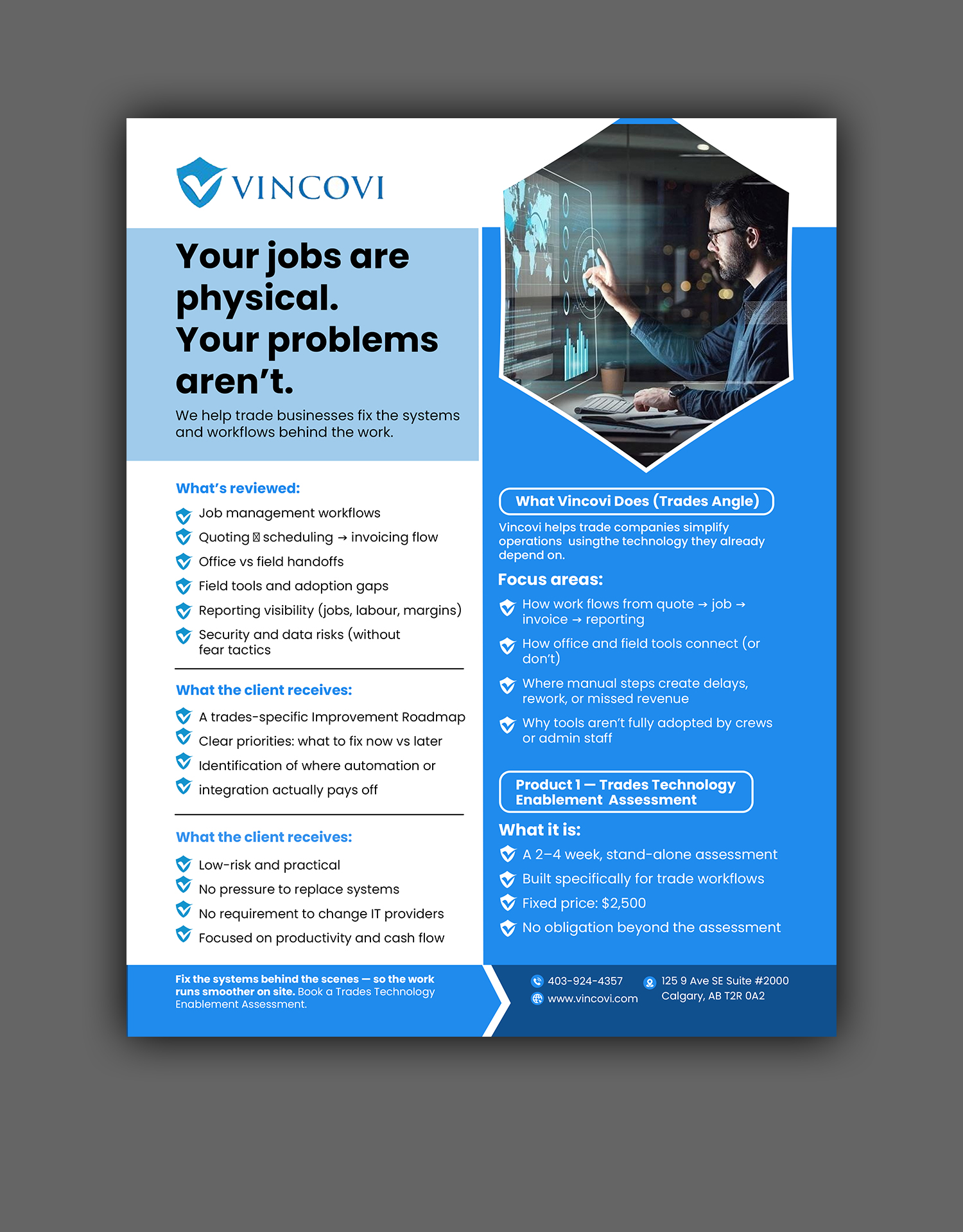 Flyer Design by debdesign for VINCOVI Technology Solutions Inc | Design #36631410