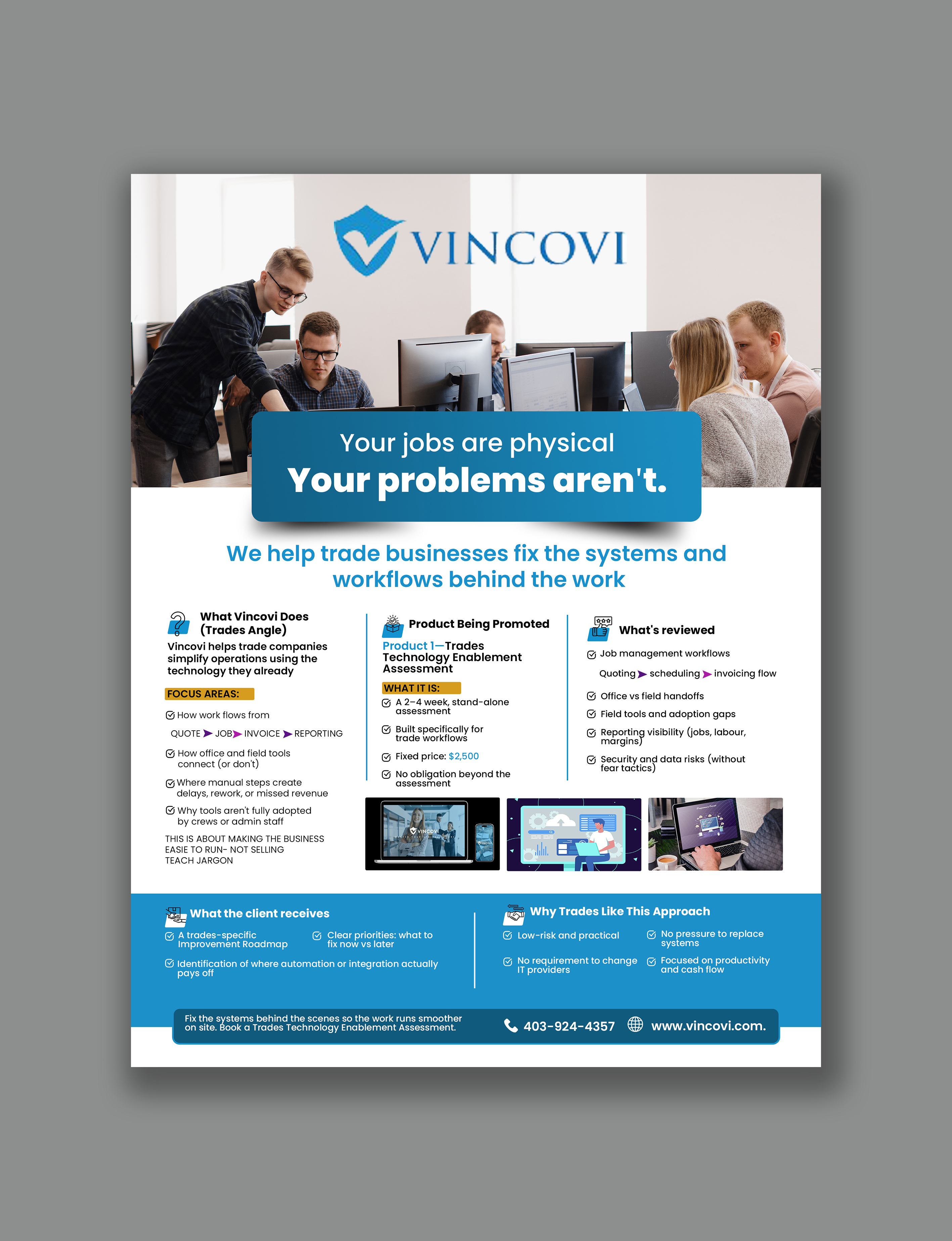 Flyer Design by debdesign for VINCOVI Technology Solutions Inc | Design #36632650