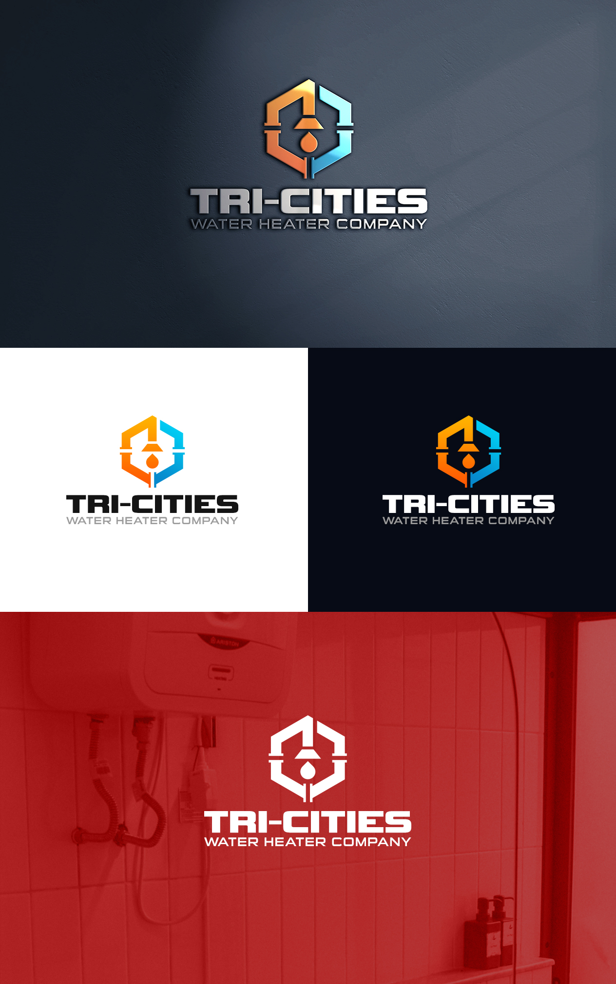 Logo Design by BehindSymbols for Tri-Cities Water Heater Company | Design #36668843