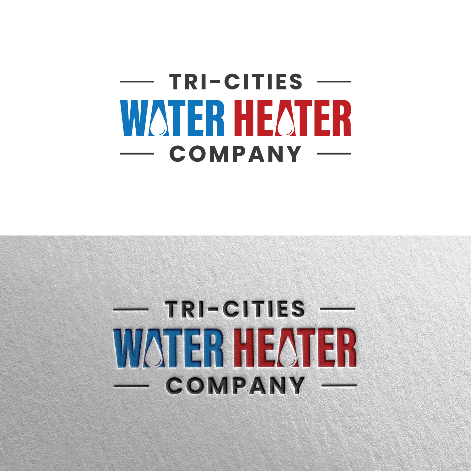 Logo Design by Maxo-Biz for Tri-Cities Water Heater Company | Design #36647452