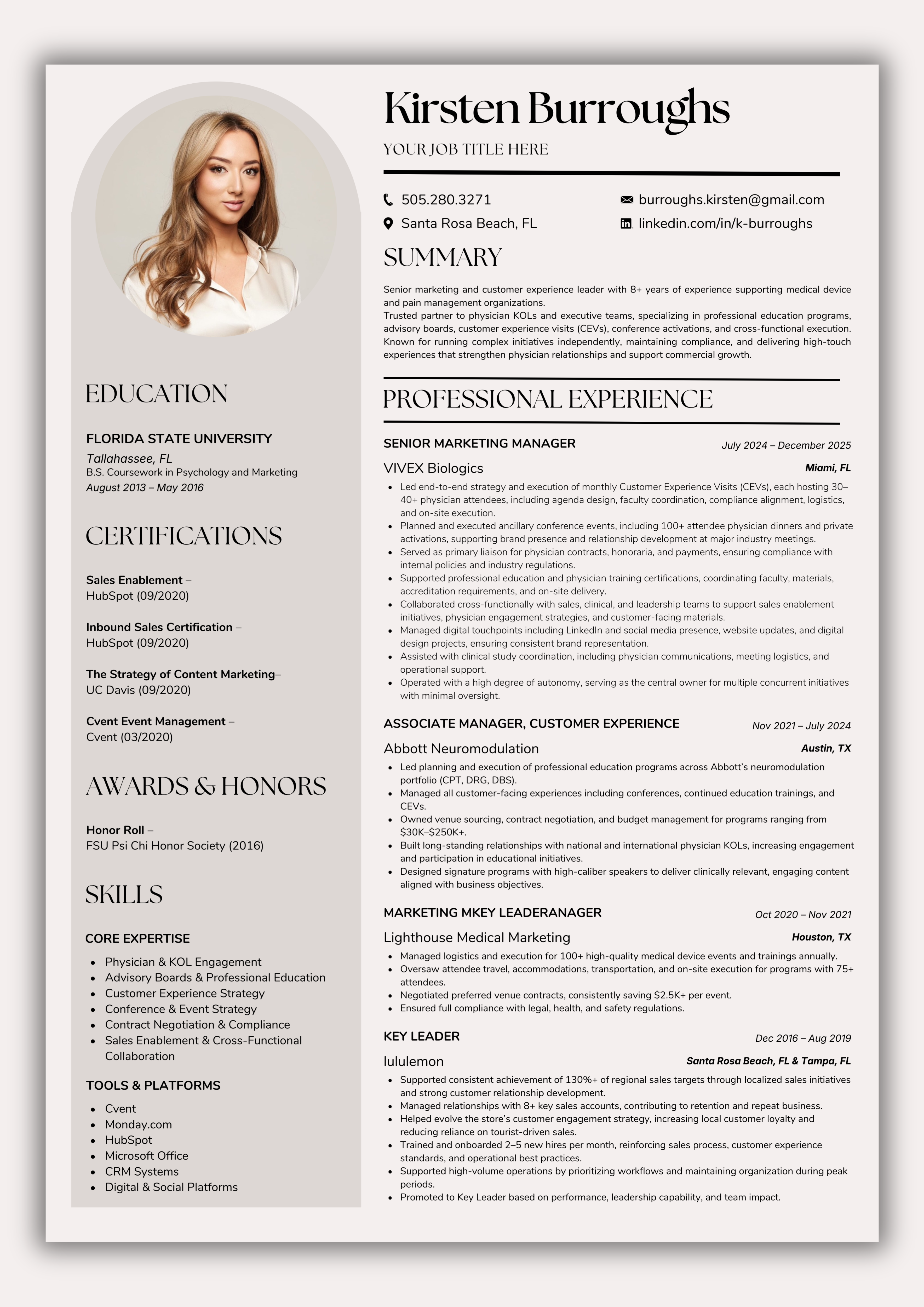 Resume Design by Custom A for this project | Design #36649680