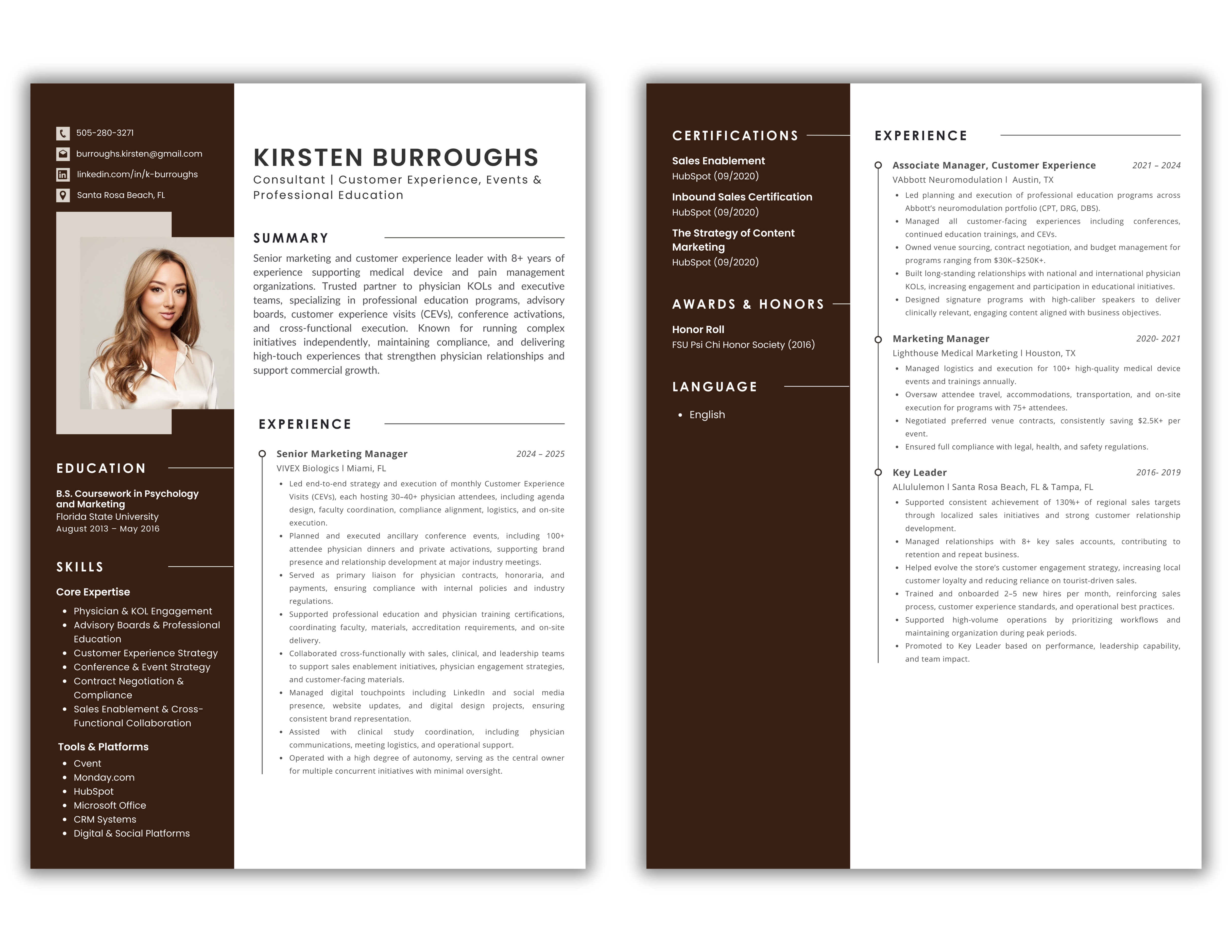 Resume Design by Custom A for this project | Design #36655842