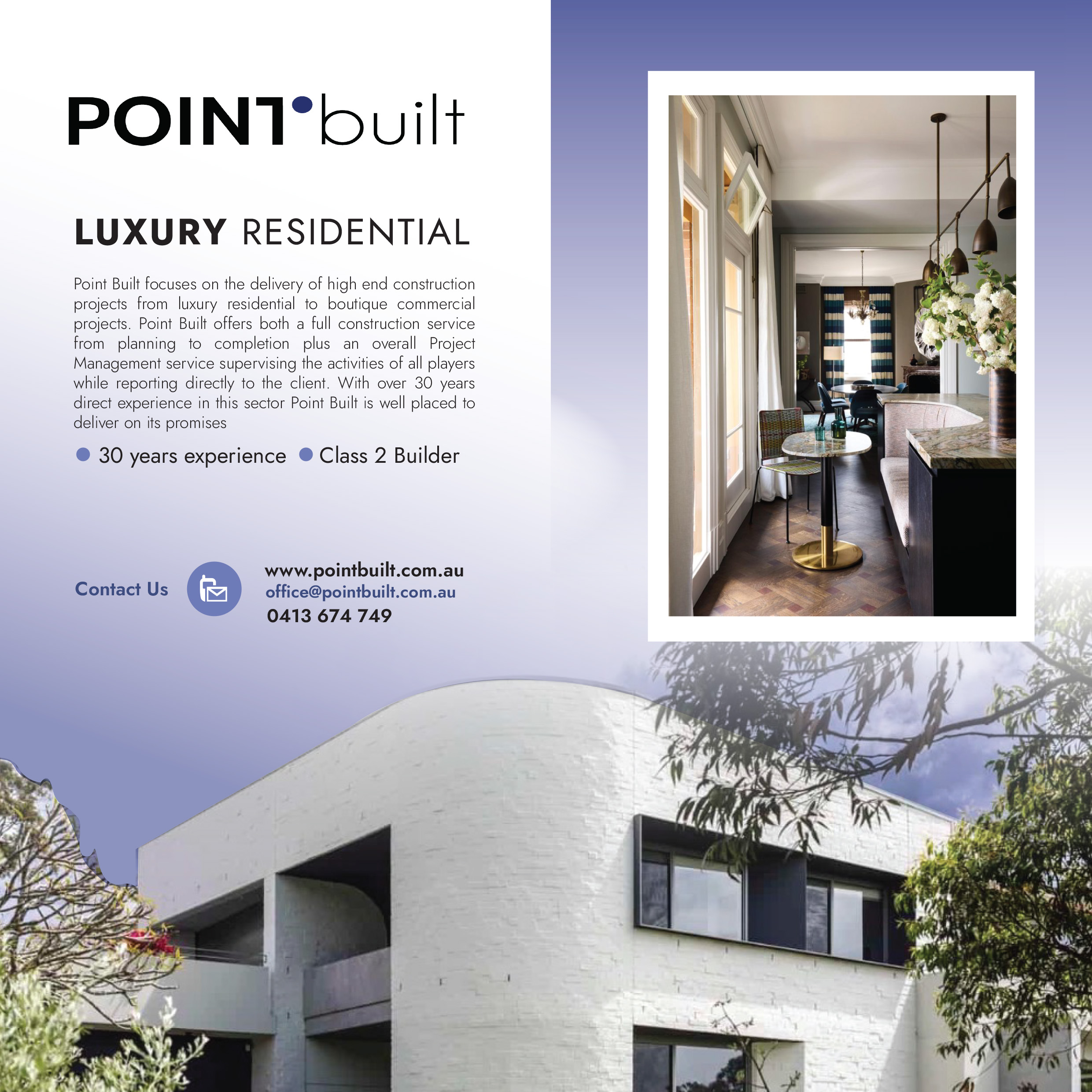Advertisement Design by MNM for Point Built Pty Ltd | Design #36756411