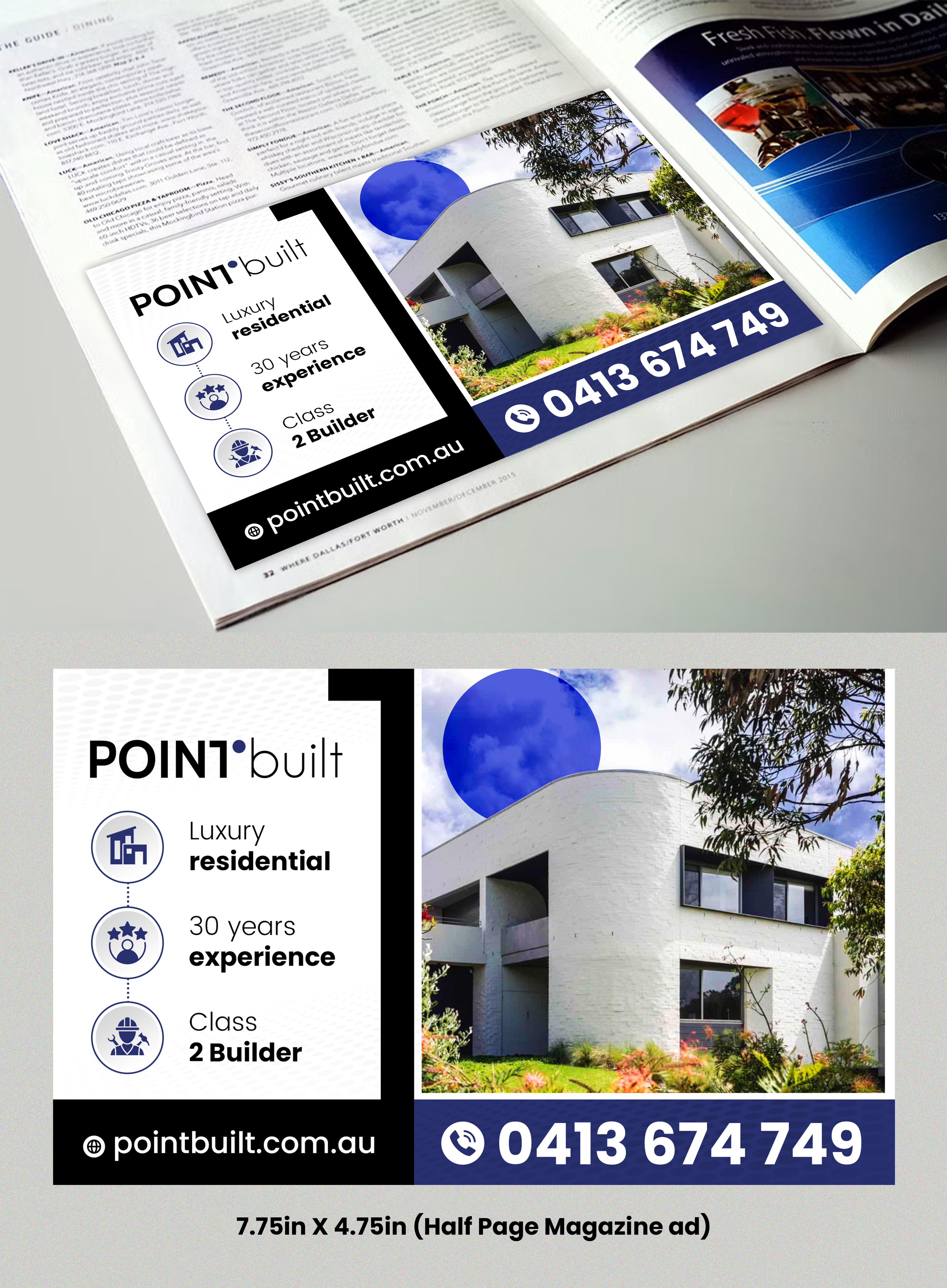 Advertisement Design by SAI DESIGNS for Point Built Pty Ltd | Design #36650201