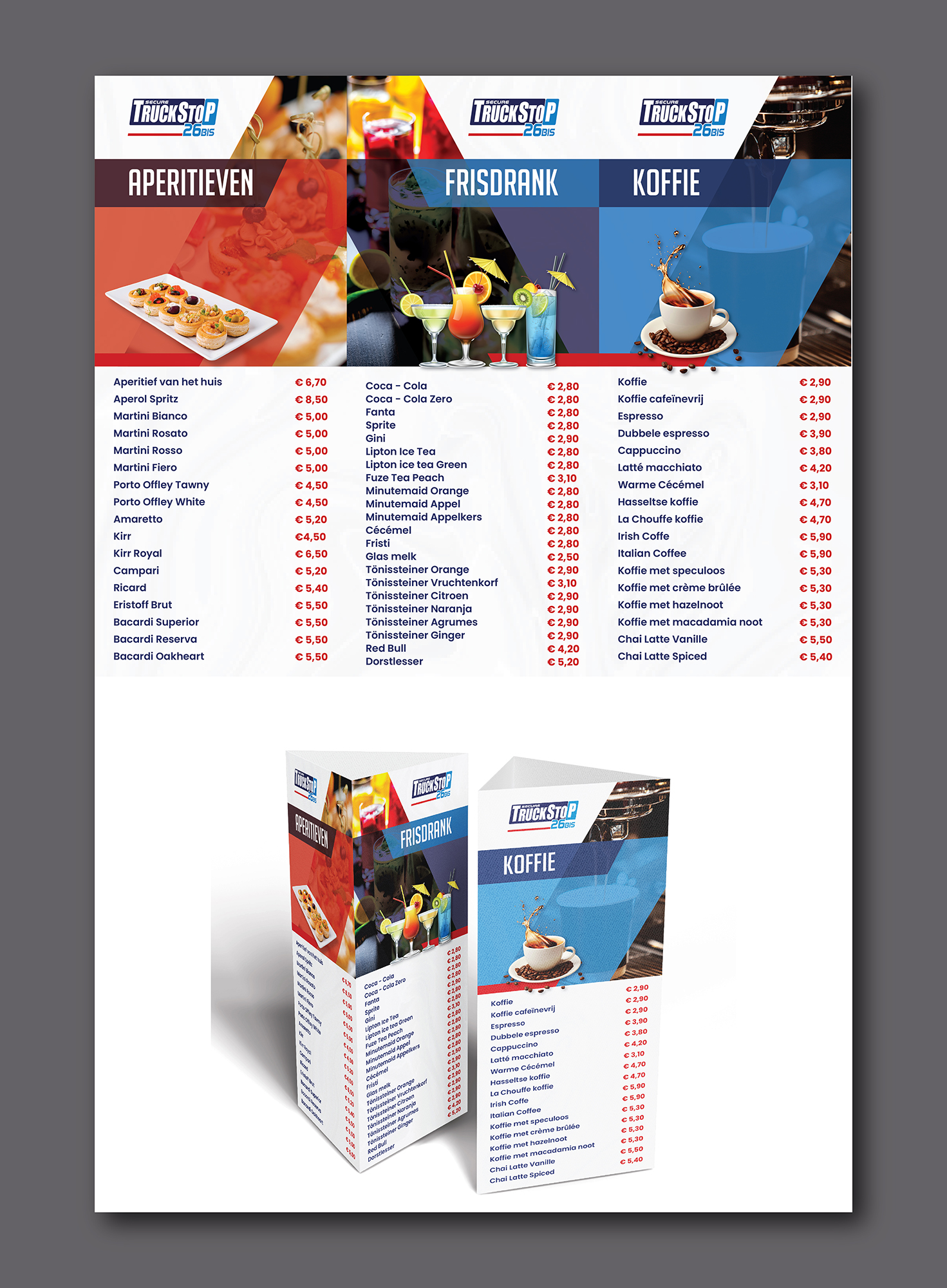 Menu Design by Talha Ahmad for Truckstop 26Bis BV | Design #36680642