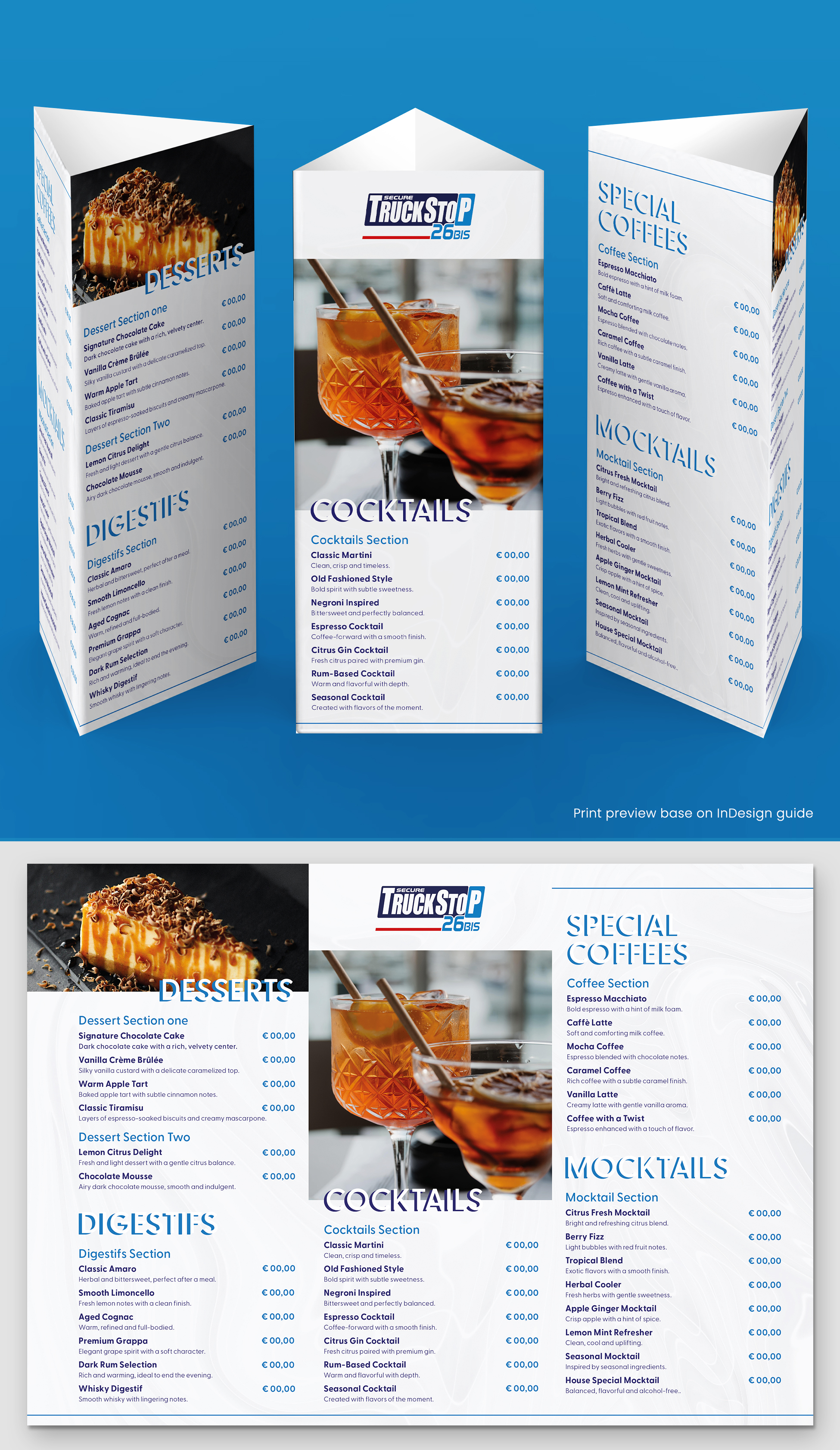 Menu Design by Paradigma Vst for Truckstop 26Bis BV | Design #36682300