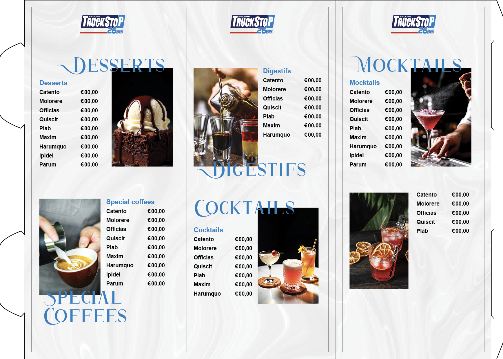Menu Design by arikool for Truckstop 26Bis BV | Design #36665435