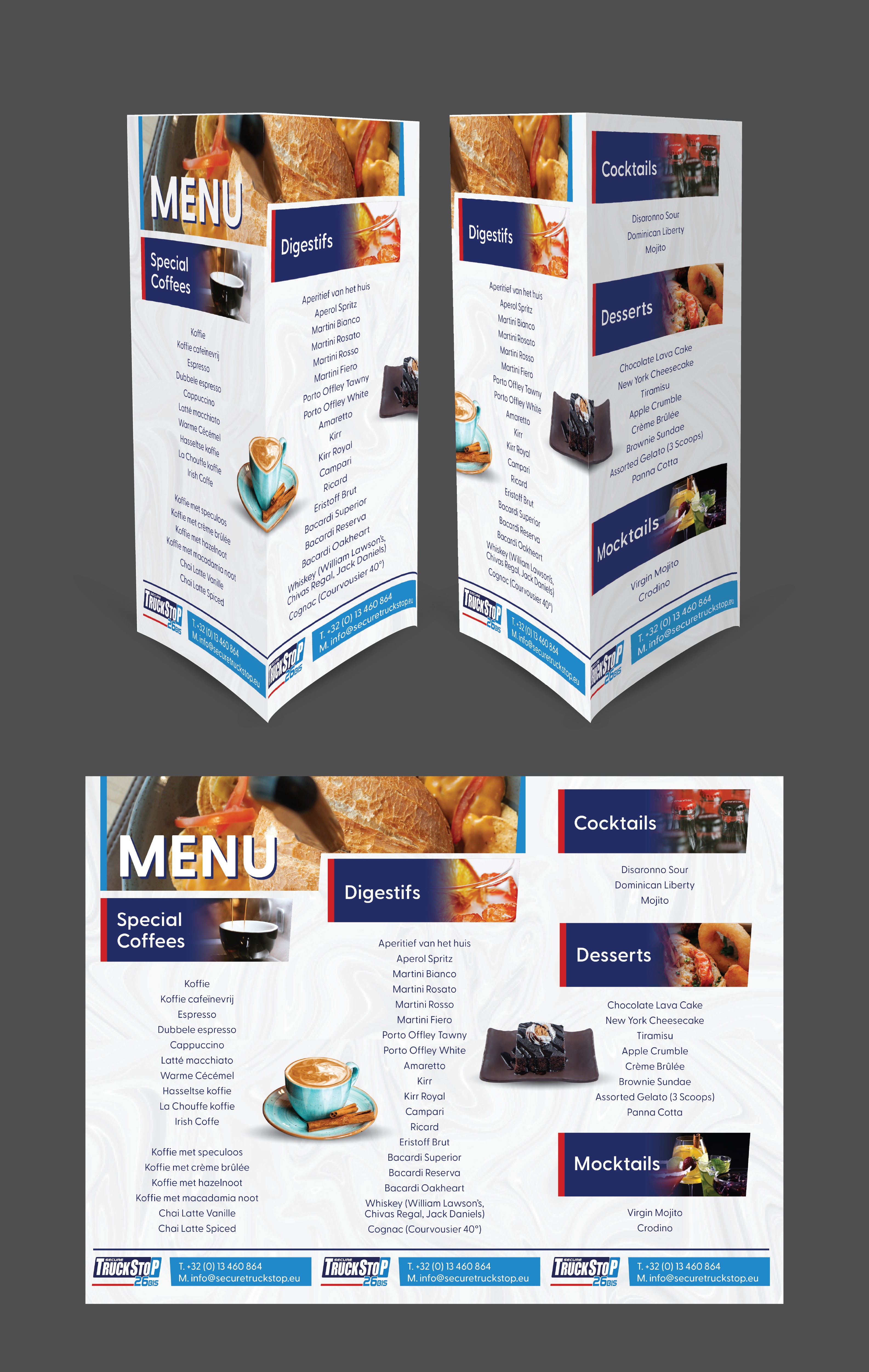 Menu Design by Impressive Designs for Truckstop 26Bis BV | Design #36668293