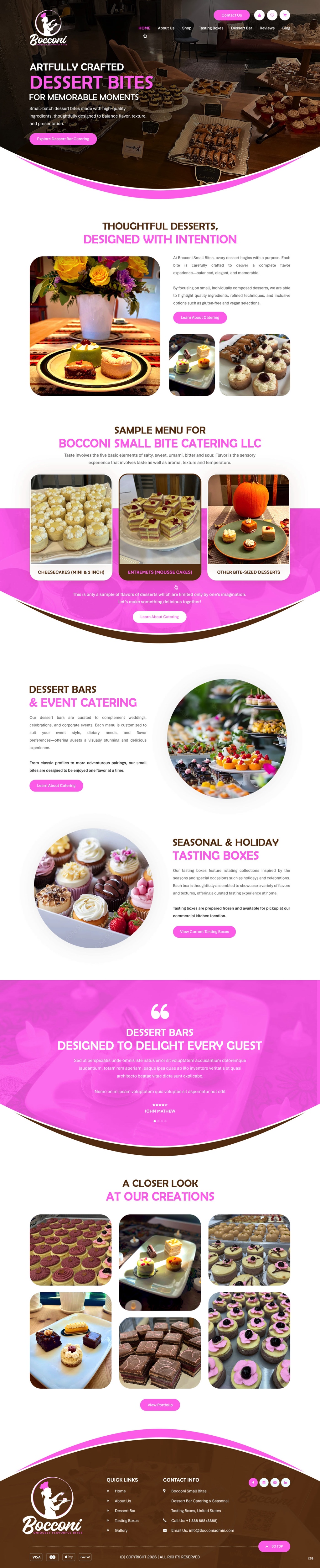 Web Design par pb pour Bocconi - Small bite catering LLC | Design #36670687
