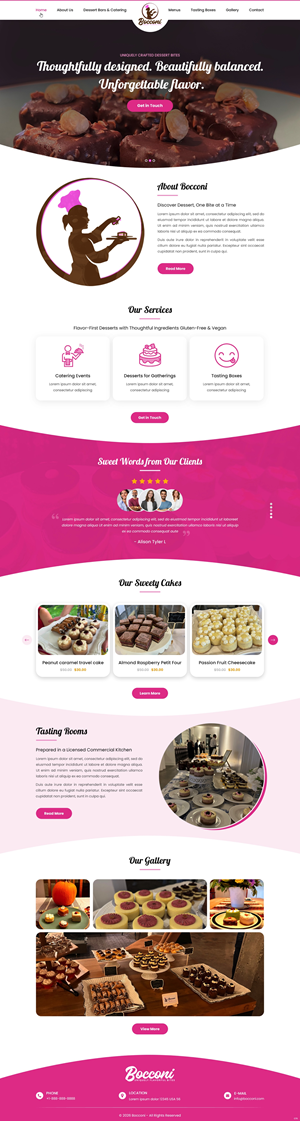Diseño Web por pb para Bocconi - Small bite catering LLC | Diseño: #36676422