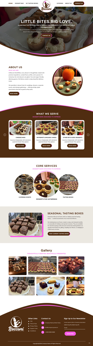 Diseño Web por pb para Bocconi - Small bite catering LLC | Diseño: #36676424