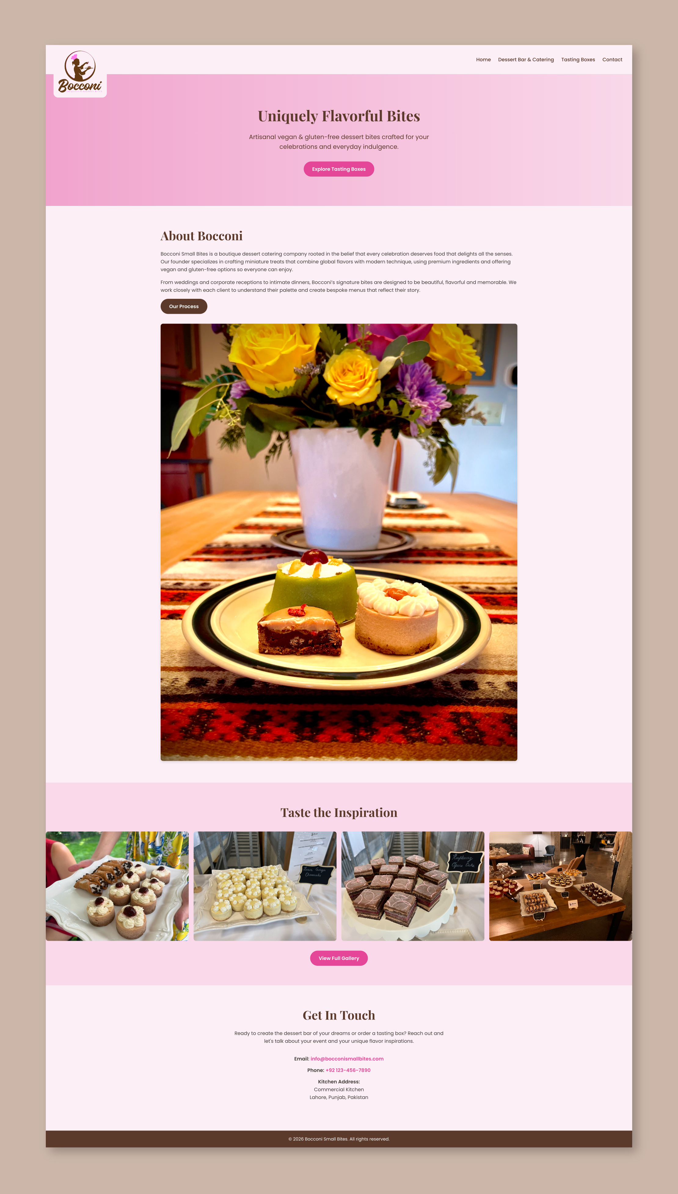 Web Design par Titan Solbiz pour Bocconi - Small bite catering LLC | Design #36665375