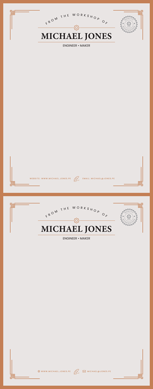 Personal Letterhead - Vintage / Antique - Foil Pressed