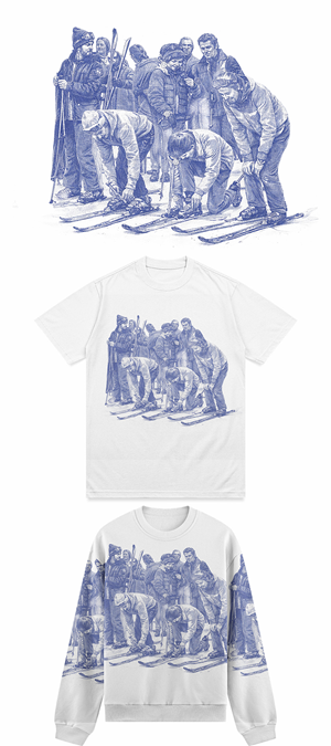 Vintage Ski &amp; Snowboard Lifestyle Illustration