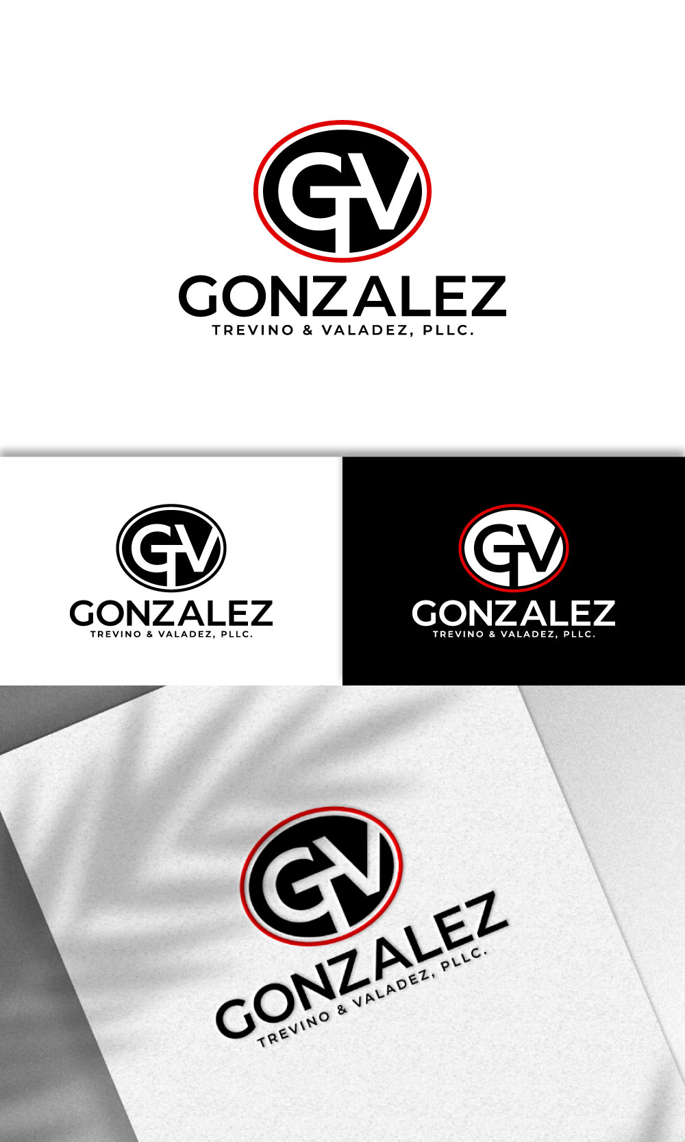 Logo Design by loveqis for Gonzalez, Trevino & Valadez, PLLC | Design #36703266