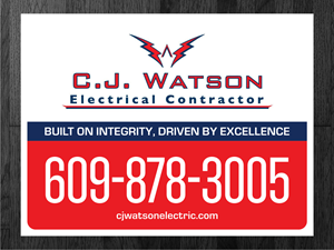 Diseño de Señalética por Atvento Graphics para CJ Watson Electrical Contractor | Diseño: #36696516