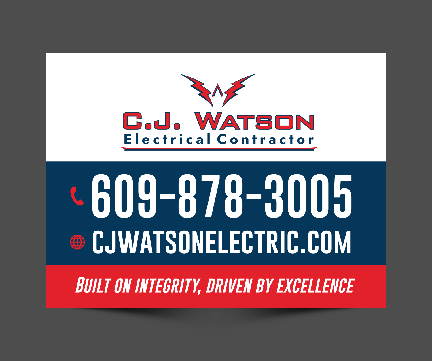 Diseño de Señalética por ThiagoB para CJ Watson Electrical Contractor | Diseño #36694465