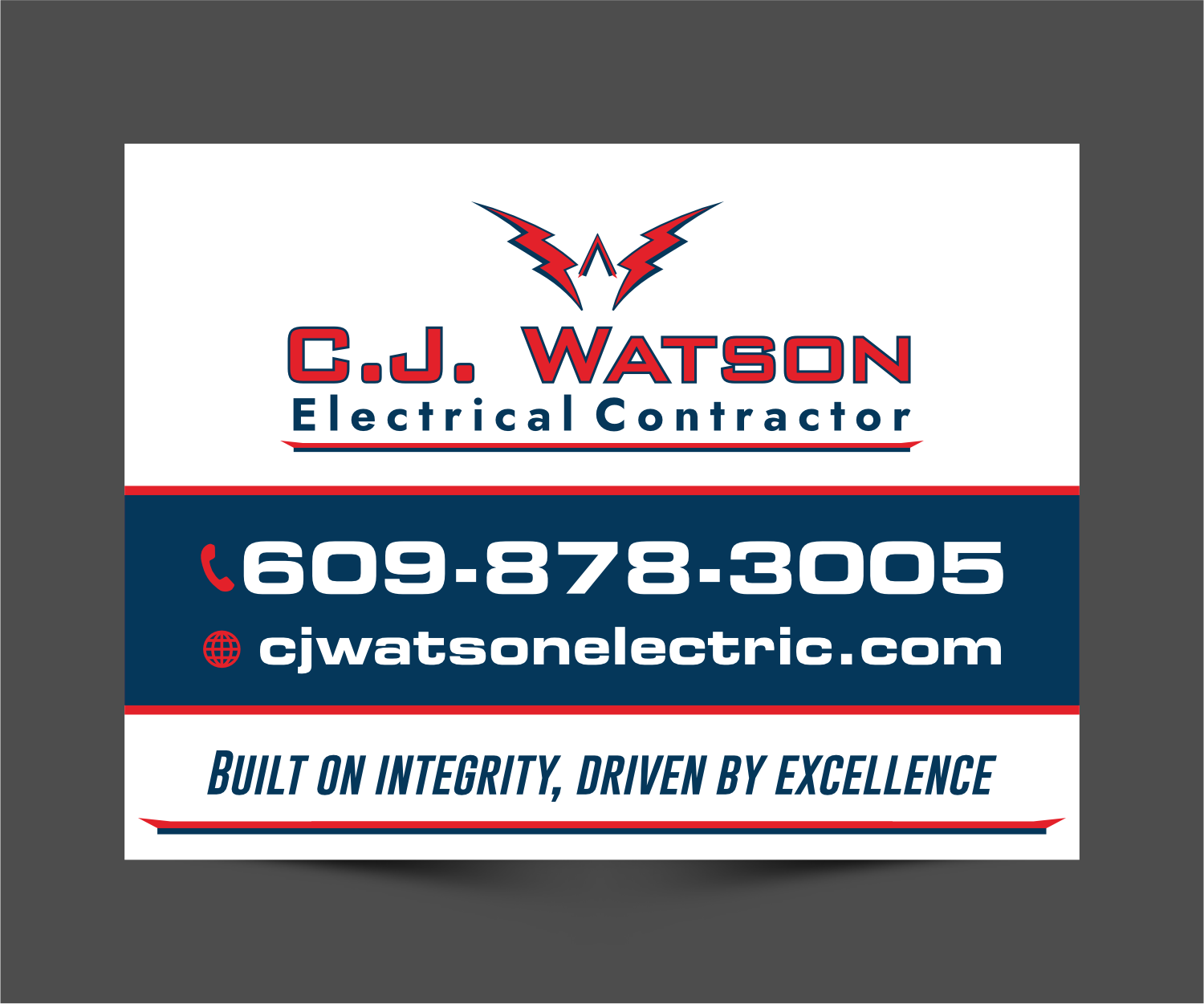 Diseño de Señalética por ThiagoB para CJ Watson Electrical Contractor | Diseño #36694469