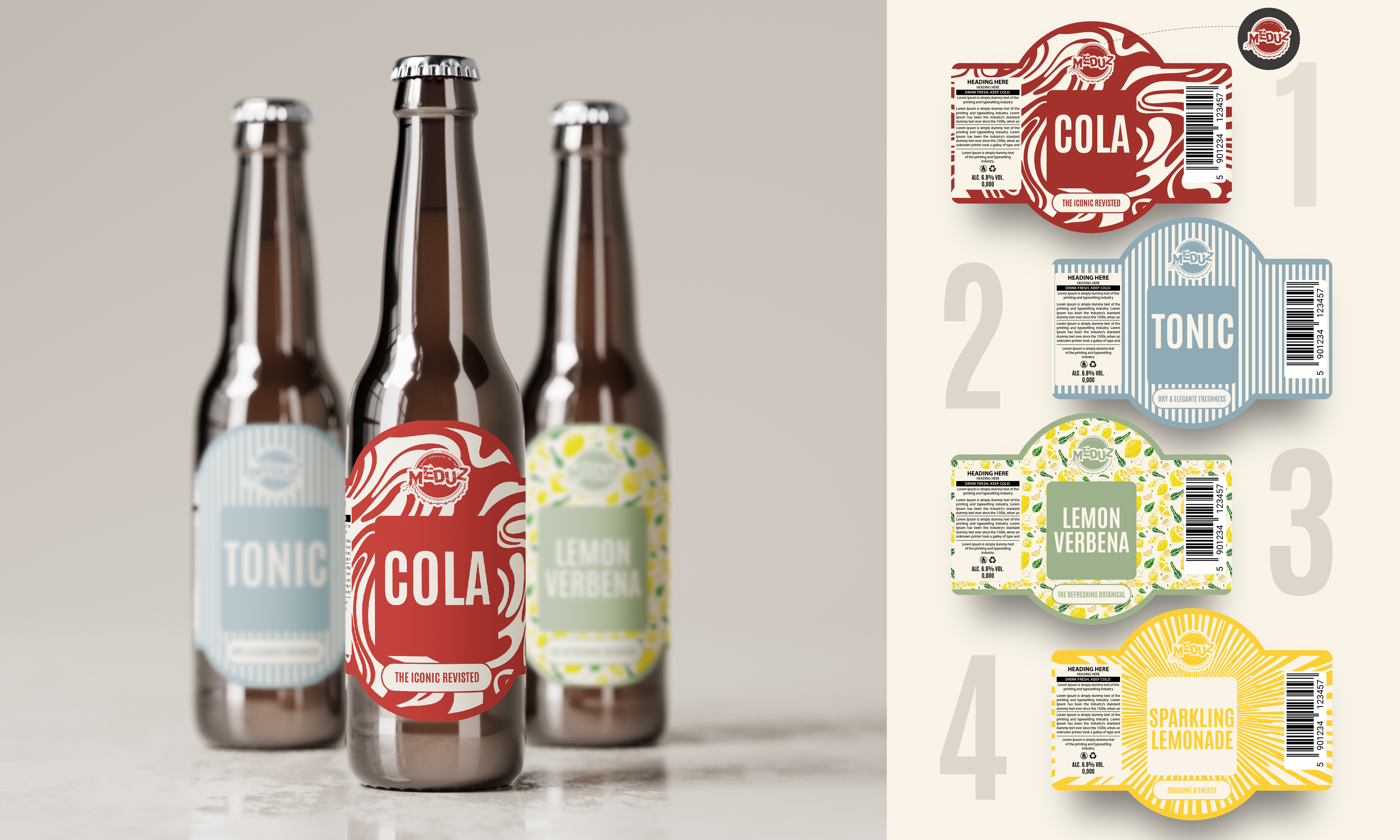 Label Design by Daud Nadeem for Brasserie Artisanale MEDUZ | Design #36721675