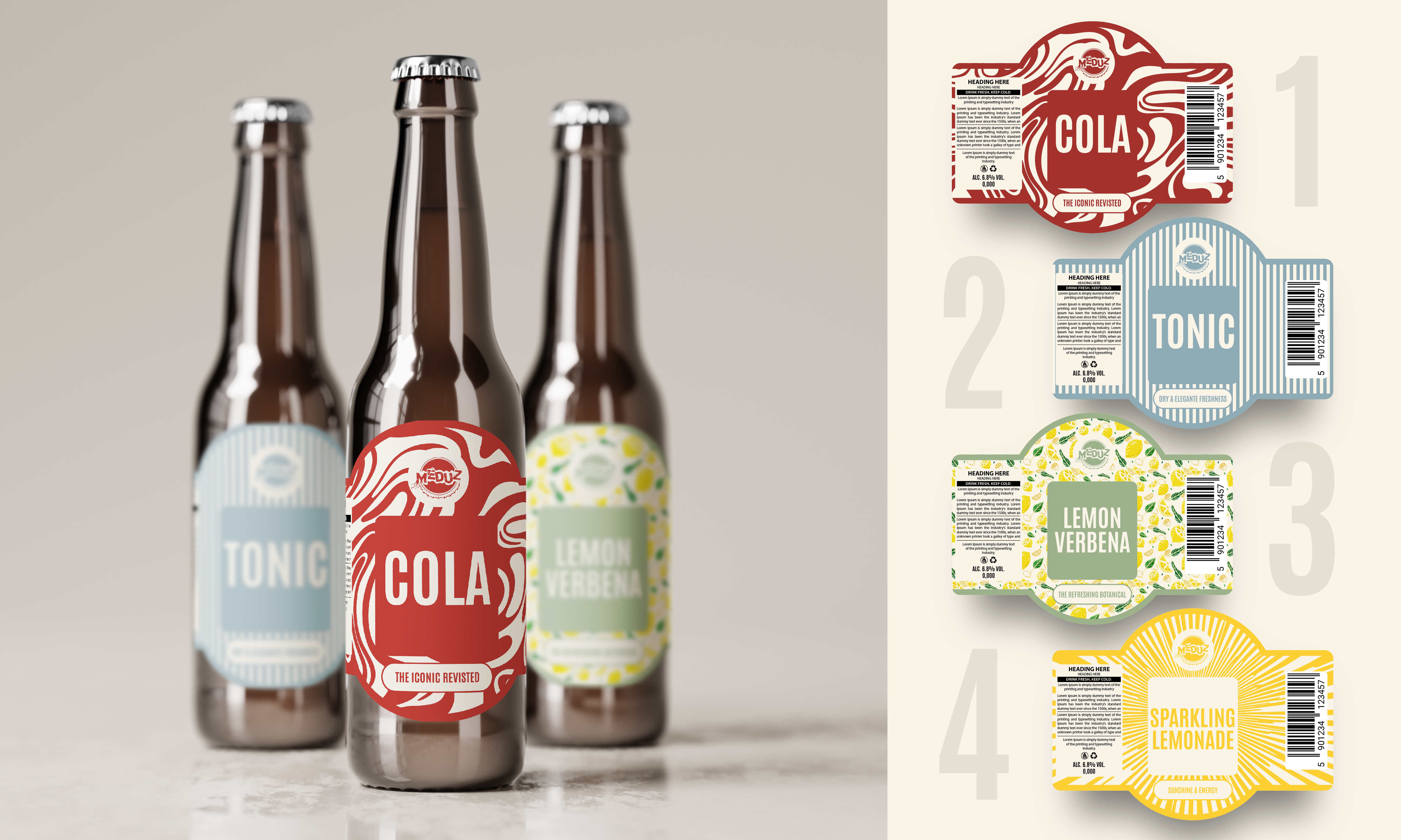 Label Design by Daud Nadeem for Brasserie Artisanale MEDUZ | Design #36721829