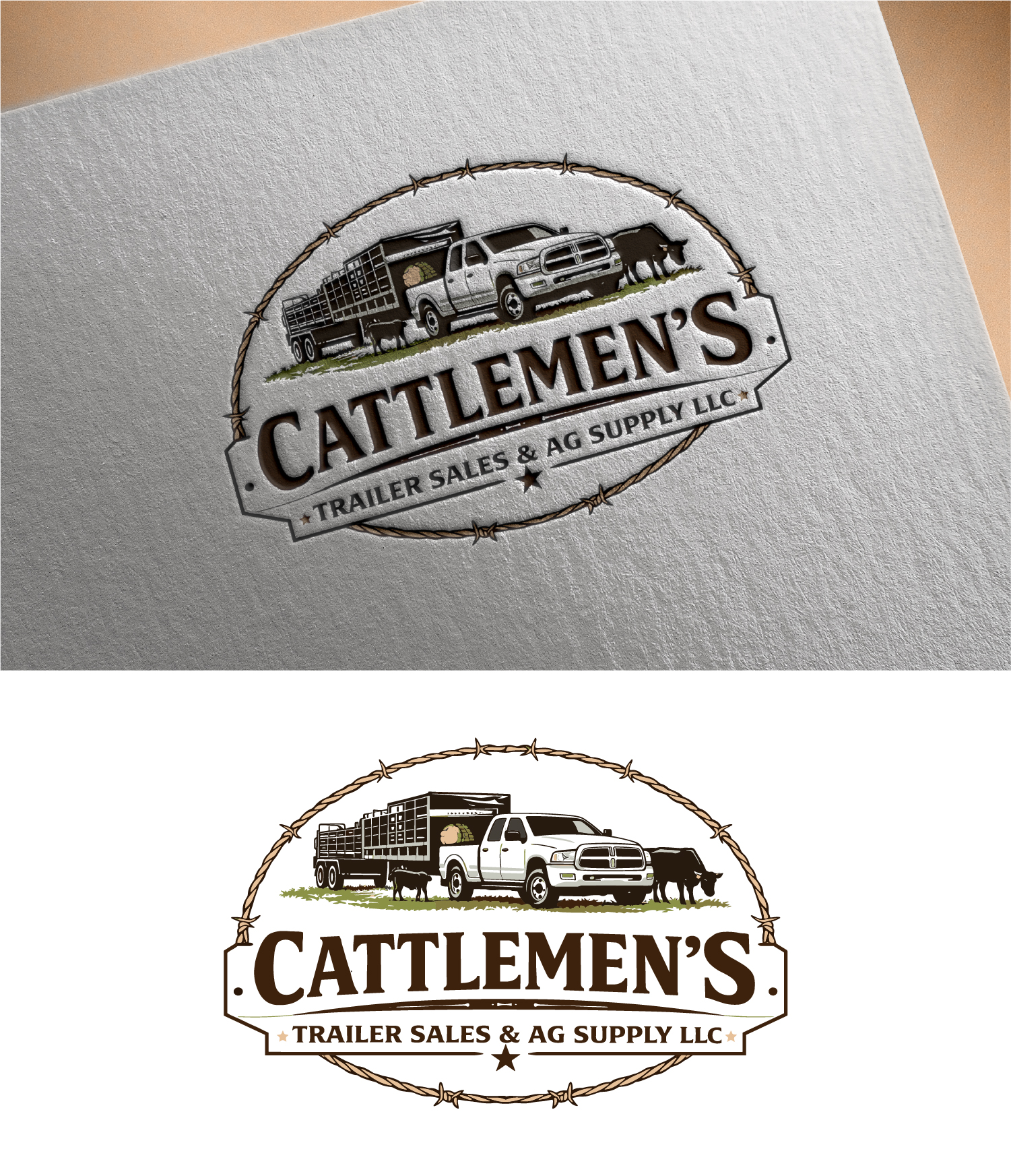 Logo Design by Art by Rose for Cattlemen's Trailer Sales & Ag Supply | Design #36724338
