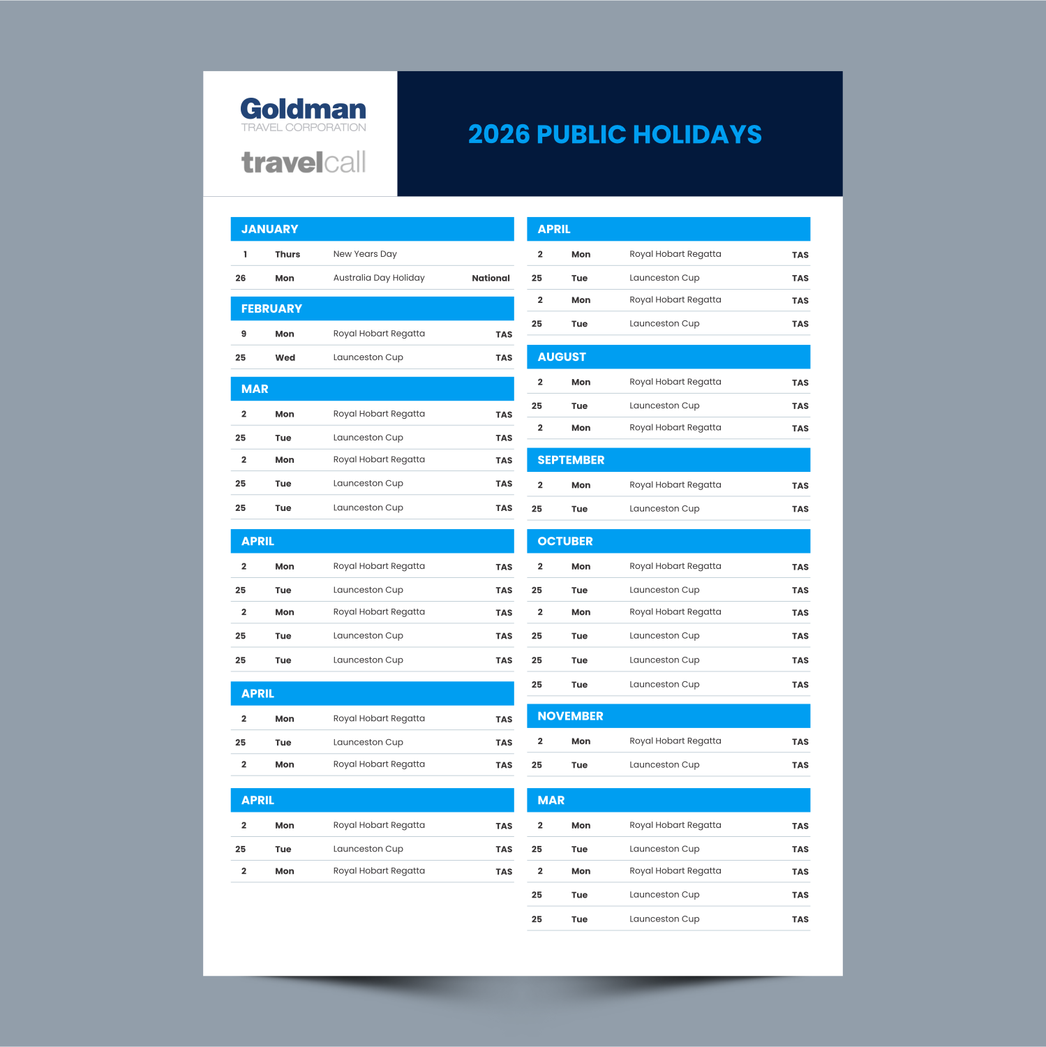 Flyer Design by ThiagoB for Goldman Travel Corporation | Design #36711670