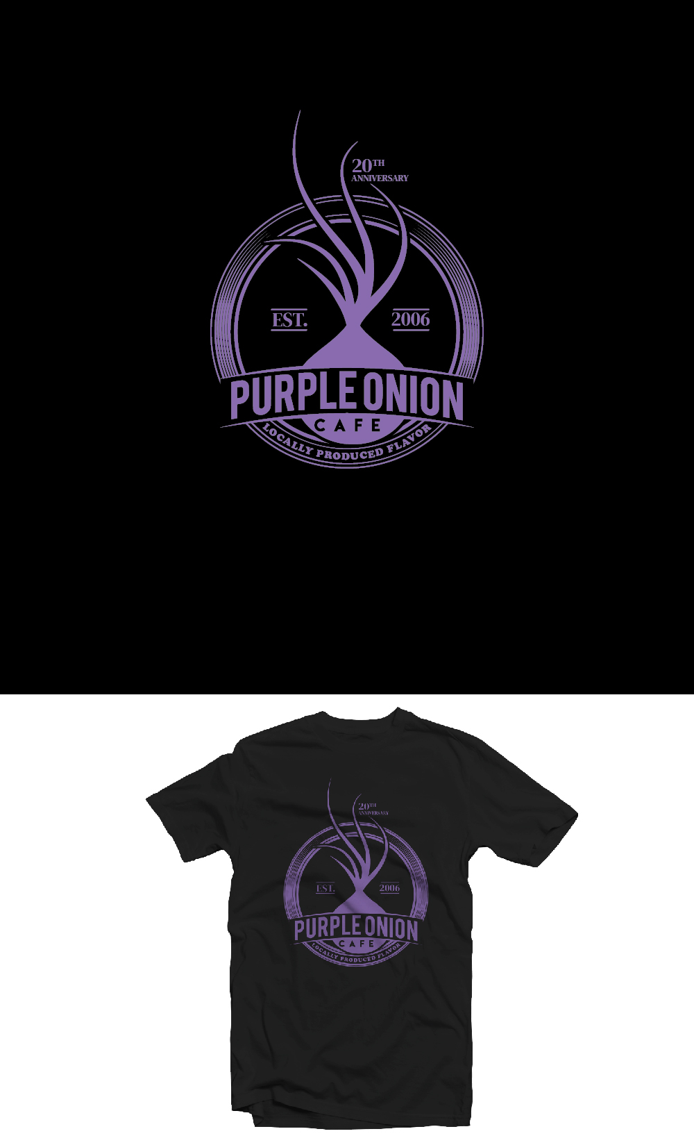 Design de T-shirt par Ngoeg pour purple onion inc | Design #36750909