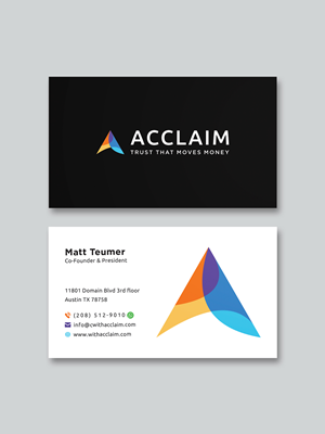 Visitenkarten-Design von Creative Moon Design für Acclaim | Design: #36725147